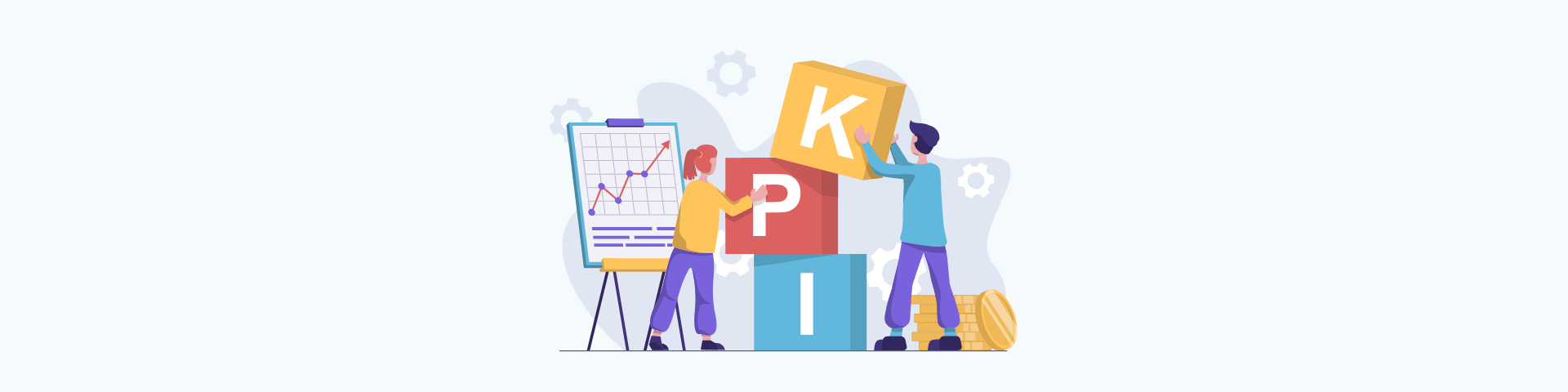 two people putting together KPI blocks