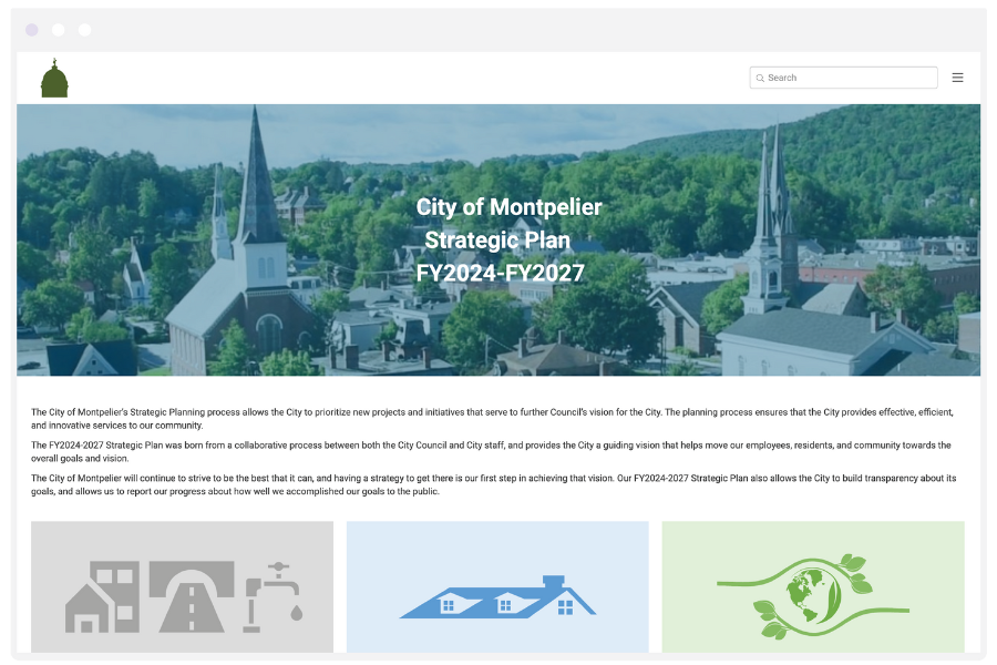 City of Montpelier Climate Action Plan Dashboard Screenshot