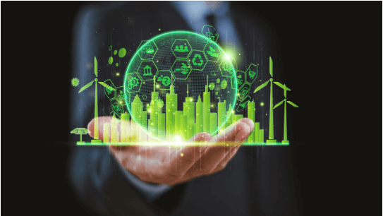 Image of a green cityscape