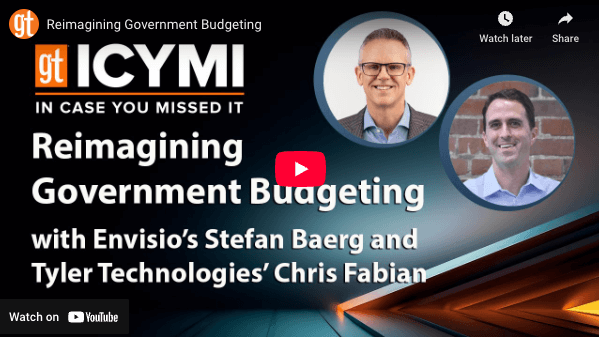 Image of Stefan Baerg from Envisio and Chris Fabian from Tyler Technologies