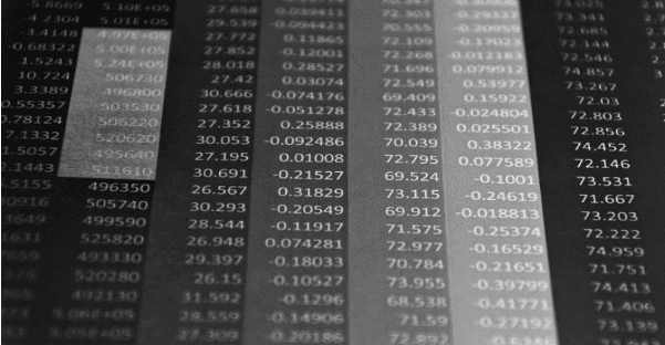 Image of rows of data