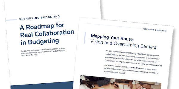 Image of front cover of Rethinking Budgeting: A Roadmap for Real Collaboration white paper