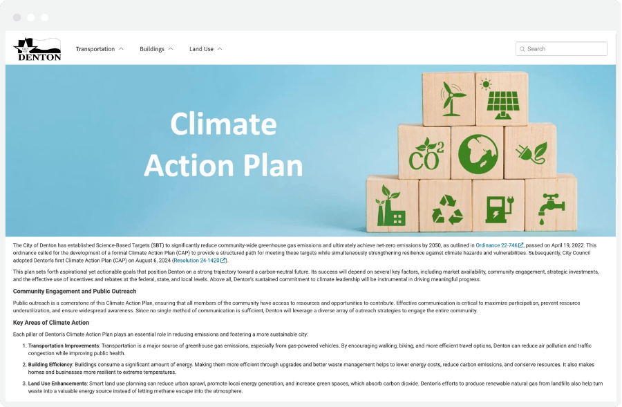 City of Denton Local Government Climate Action Plan