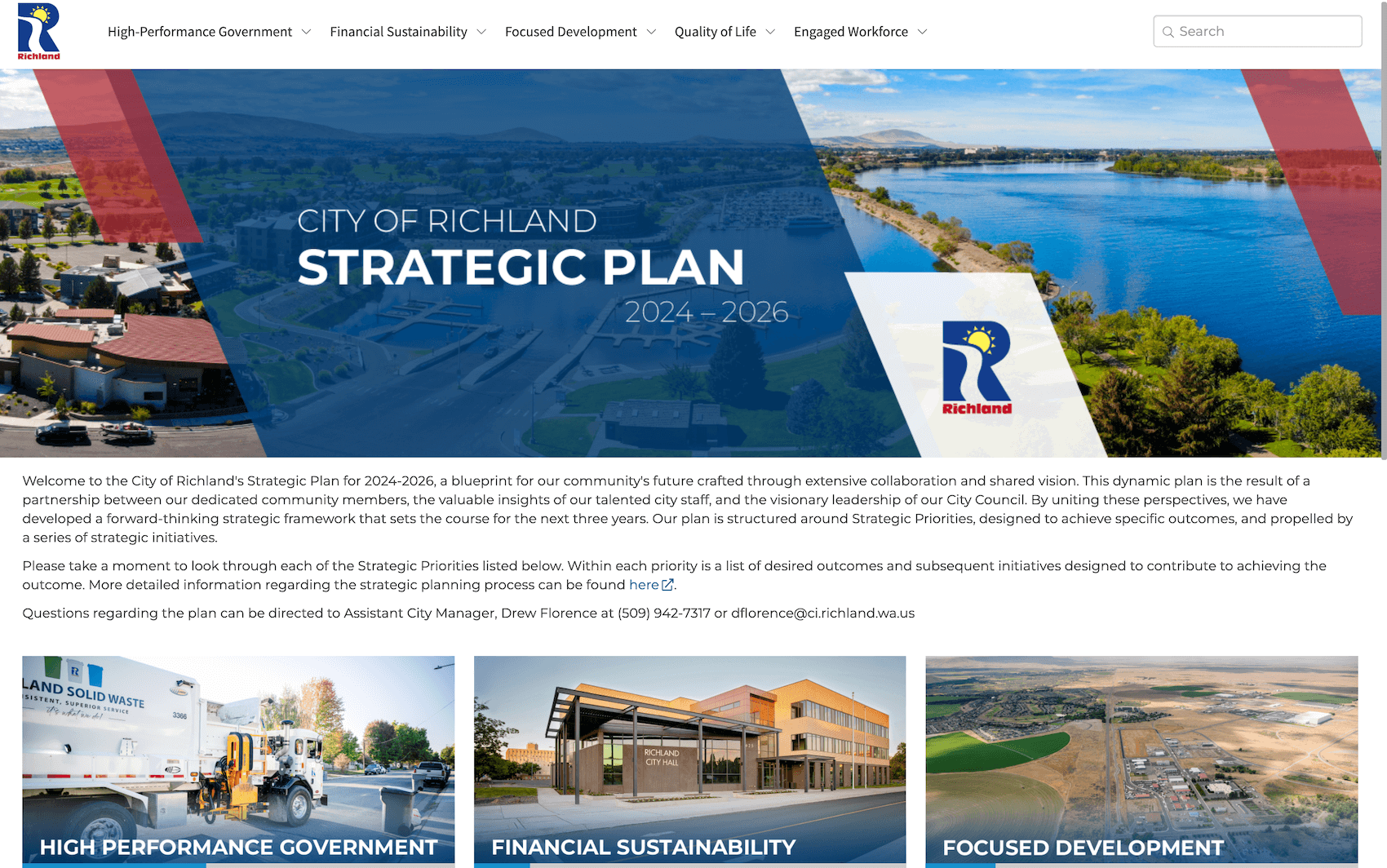 City of Richland Strategic plan dashboard