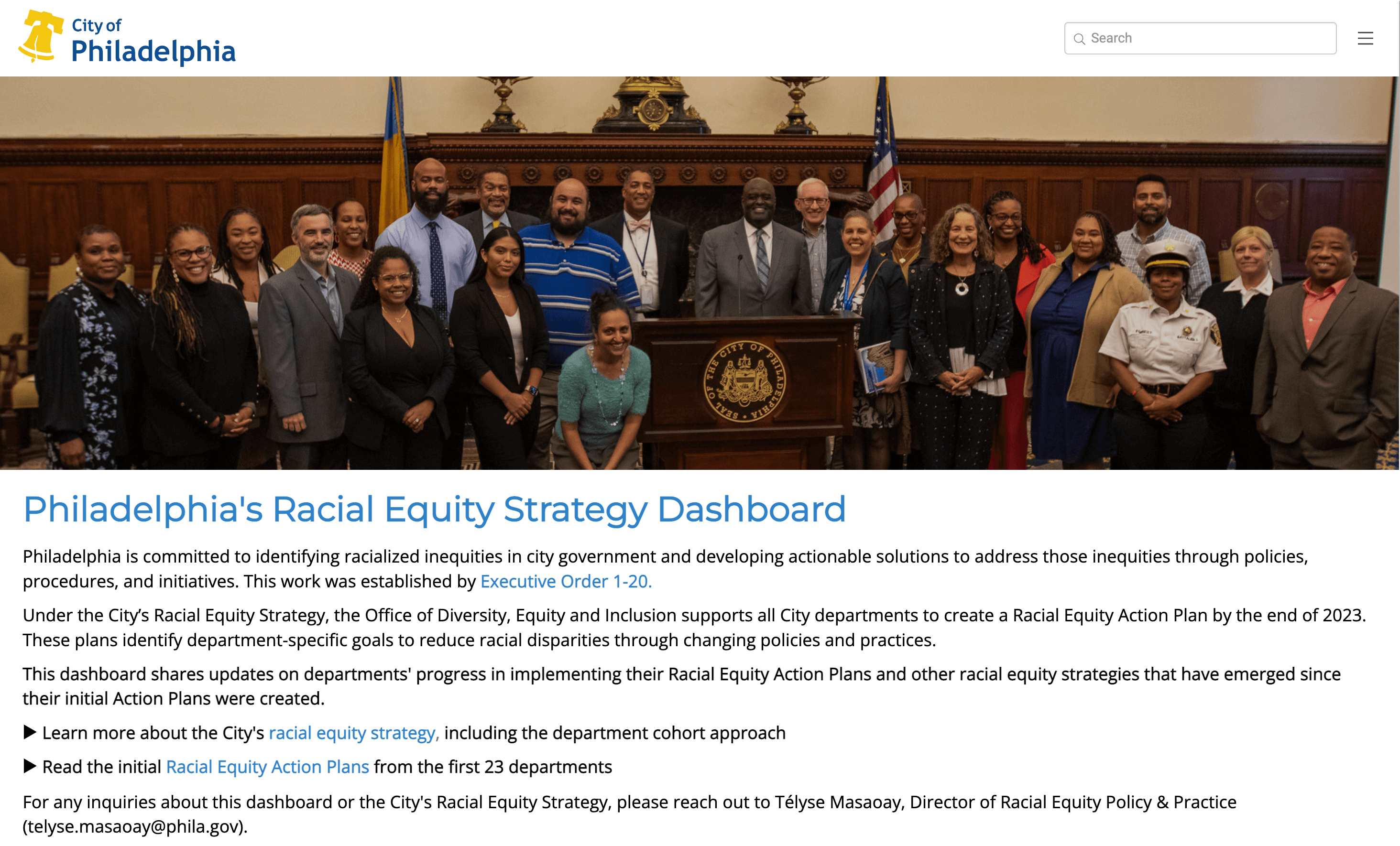 City of Philadelphia Racial Equity Strategic Plan Dashboard