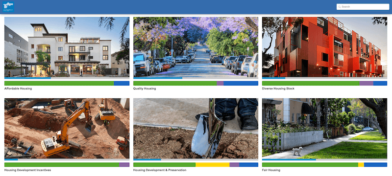West Hollywood Affordable Housing Plan Public Dashboard Screenshot of West Hollywood's affordable housing plan public dashboard