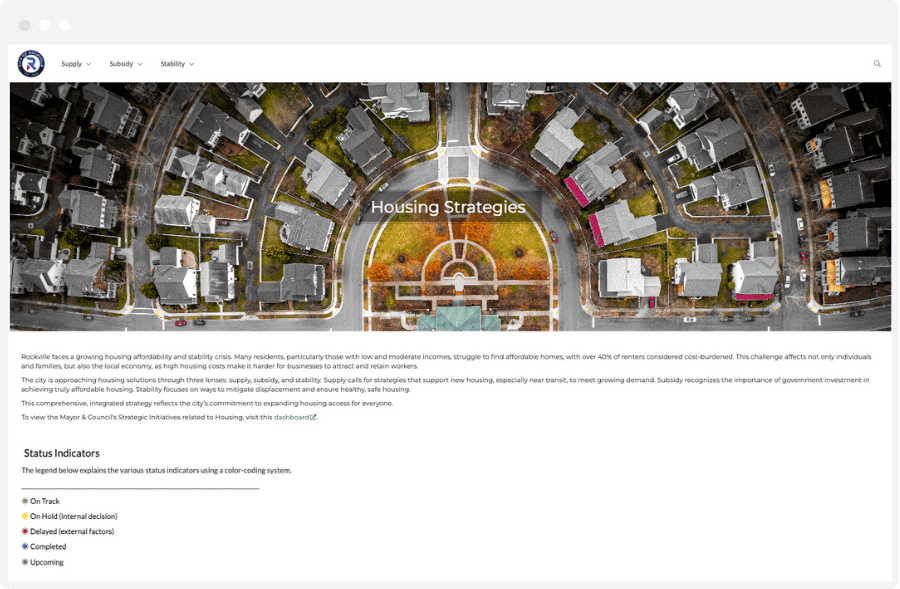 City of Rockville Housing Strategy Dashboard