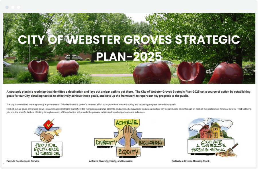 City of Webster Groves Strategic Plan Dashboard