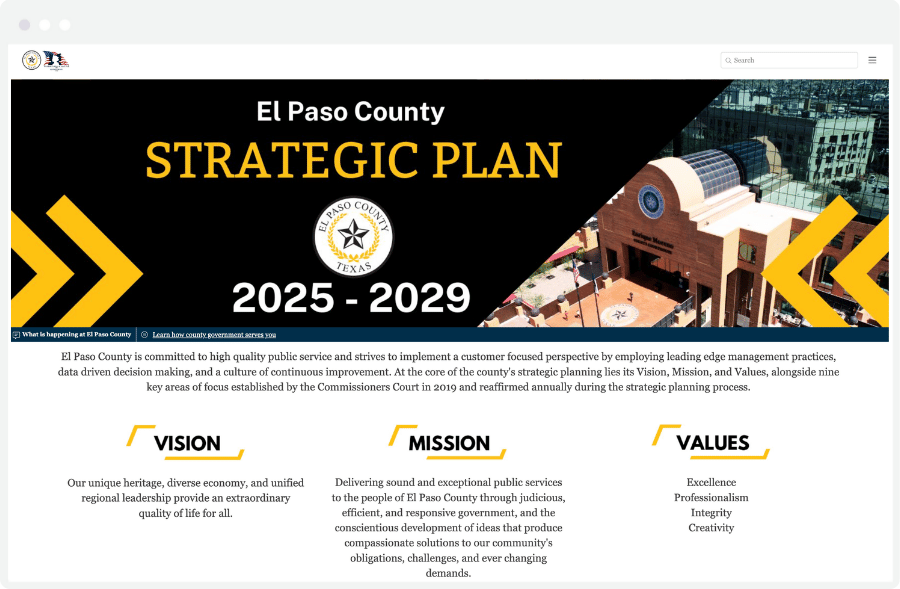 El Paso County strategic plan public dashboard