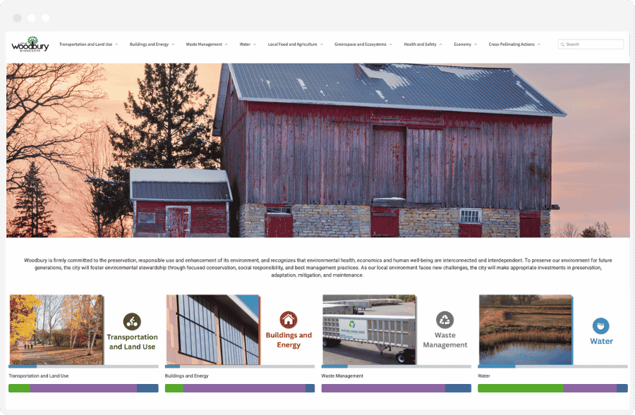 City of Woodbury, MN Environmental Stewardship Plan Dashboard