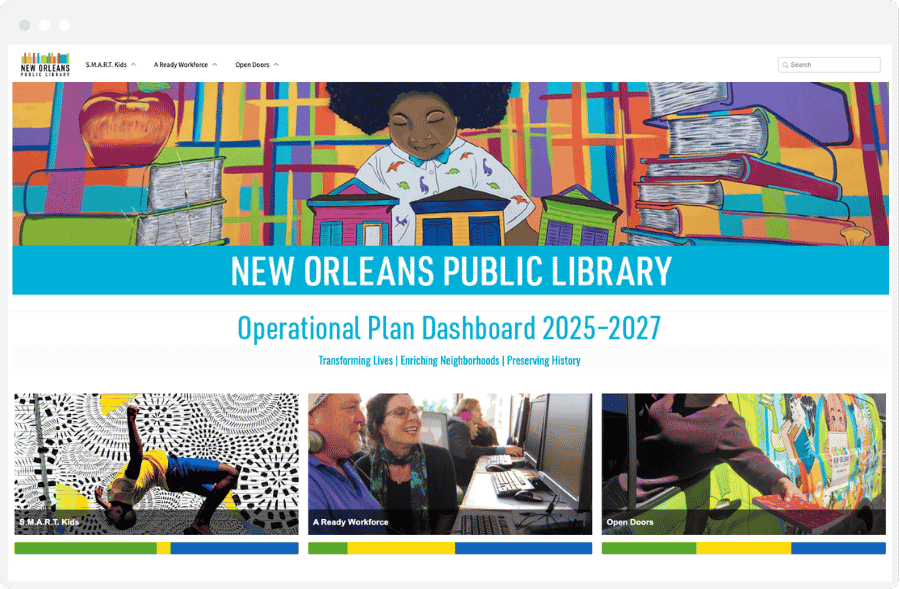 New Orleans Library Operational Plan Dashboard