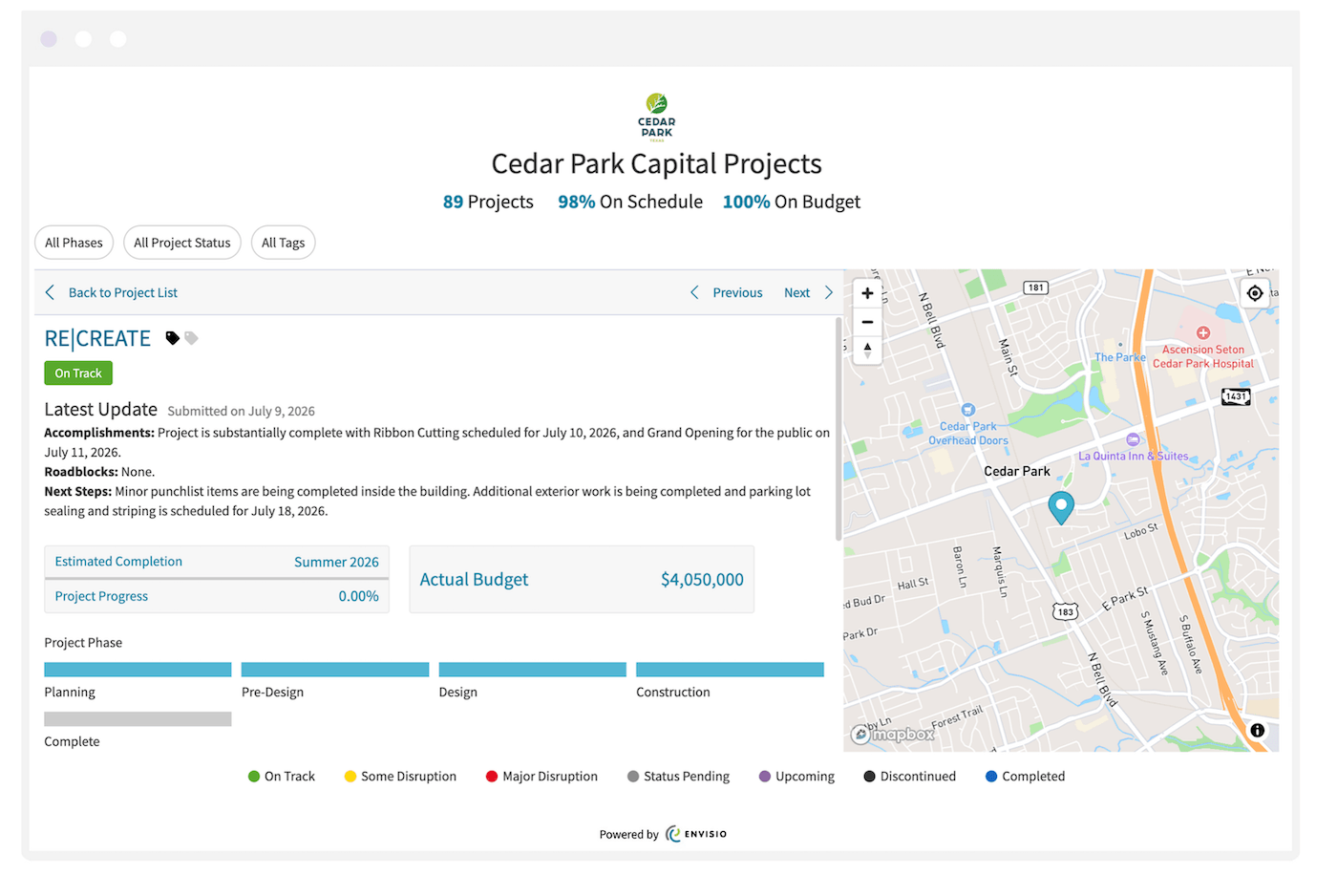 Cedar Park library renovation updates capital improvement